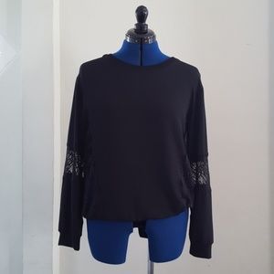 Black Blouse with Lace Size S